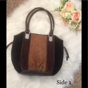 Tignanello Suede Bucket Handbag